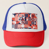 Retro Bauhaus Design, farbenfroh geometrisch. Truckerkappe (Vorderseite)