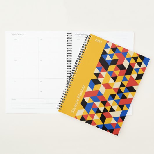 Retro Bauhaus Geometric Personalisiert Planner Planer (Anzeige)