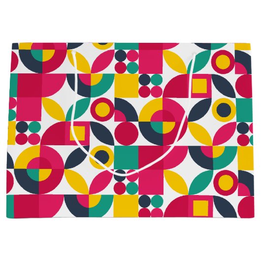 Retro Bauhaus Große Geschenktüte (Vorderseite)