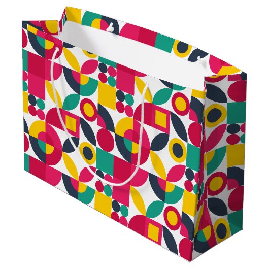 Retro Bauhaus Große Geschenktüte (Rückseite Schrägansicht)