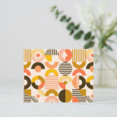 Retro Bauhaus Modernes Art Circle Muster Postkarte (Stehend Vorderseite)