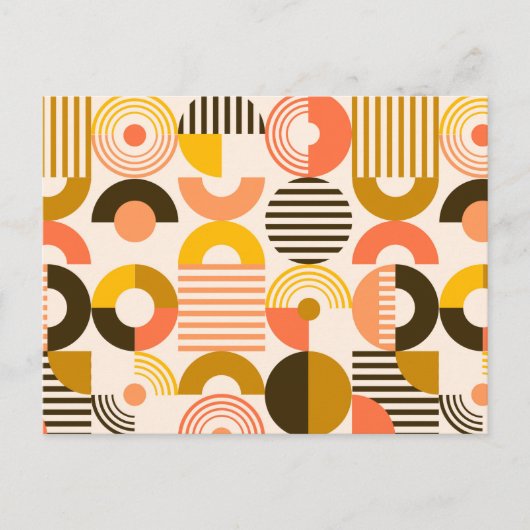 Retro Bauhaus Modernes Art Circle Muster Postkarte (Vorderseite)