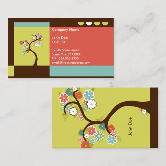 Retro Baum Visitenkarte (Vorne/Hinten)