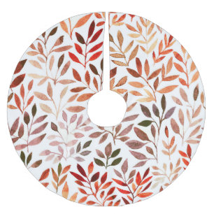 Retro Bäume, Aquarellfarben nahtlos Muster. Polyester Weihnachtsbaumdecke