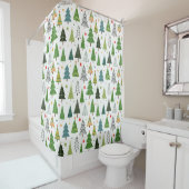 Retro-Bäume Duschvorhang (Beispiel)