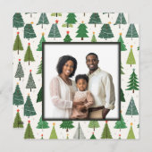 Retro-Bäume Feiertagskarte (Vorne/Hinten)