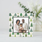 Retro-Bäume Feiertagskarte (Stehend Vorderseite)