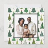 Retro-Bäume Feiertagskarte (Vorderseite)