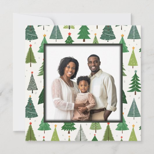 Retro-Bäume Feiertagskarte (Vorderseite)