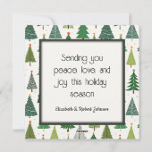 Retro-Bäume Feiertagskarte (Rückseite)