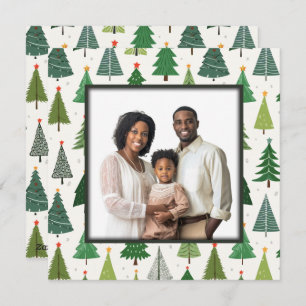 Retro-Bäume Feiertagskarte