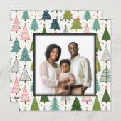 Retro-Bäume Feiertagskarte (Vorne/Hinten)