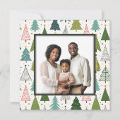 Retro-Bäume Feiertagskarte (Vorderseite)