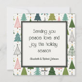 Retro-Bäume Feiertagskarte (Rückseite)