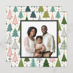 Retro-Bäume Feiertagskarte