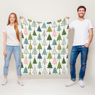 Retro-Bäume Fleecedecke