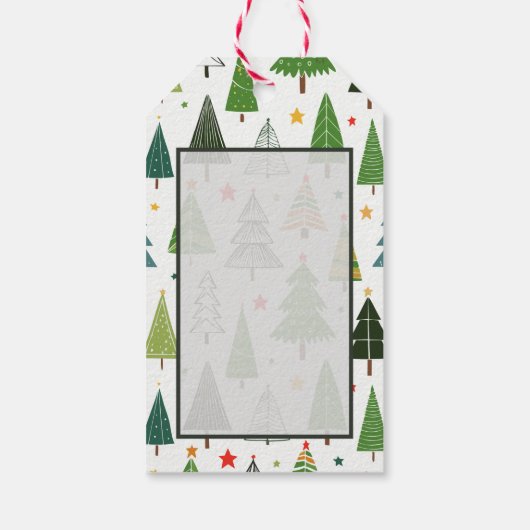 Retro-Bäume Geschenkanhänger (Rückseite)