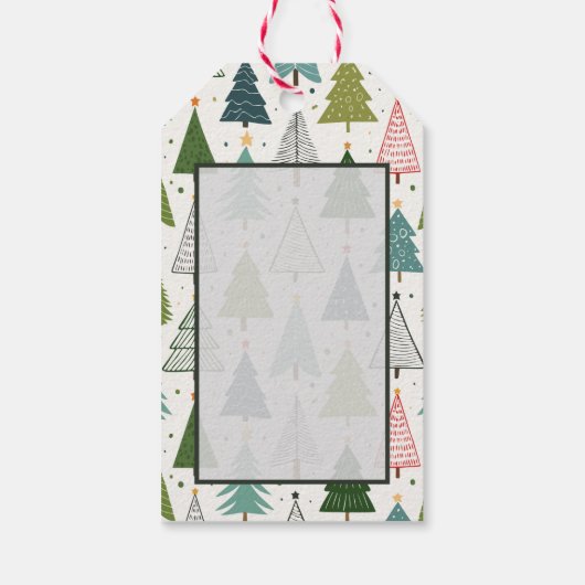 Retro-Bäume Geschenkanhänger (Rückseite)