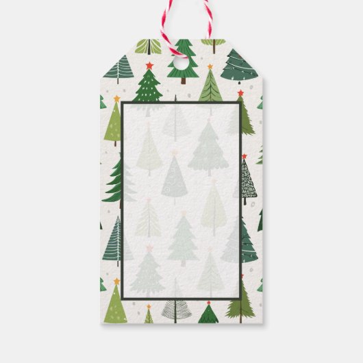 Retro-Bäume Geschenkanhänger (Rückseite)