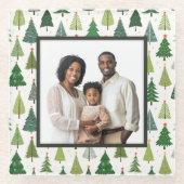 Retro-Bäume Glasuntersetzer (Vorderseite)