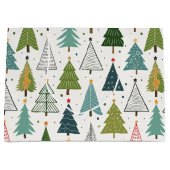 Retro-Bäume Große Geschenktüte (Vorderseite)