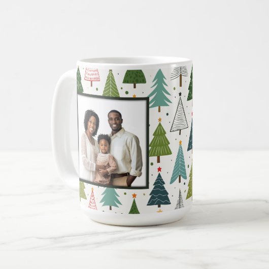 Retro-Bäume Kaffeetasse (Vorderseite Links)