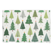 Retro-Bäume Kissenbezug (Vorderseite-Links)