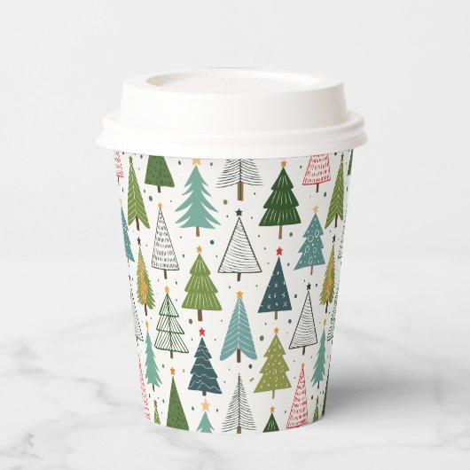 Retro-Bäume Pappbecher (Links)