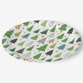 Retro-Bäume Pappteller (Schrägansicht)