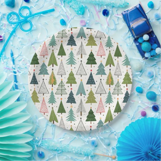 Retro-Bäume Pappteller (Party)