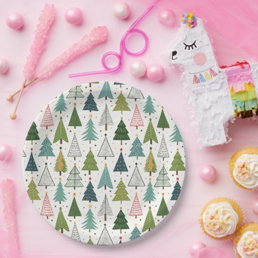 Retro-Bäume Pappteller (Party)