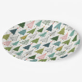 Retro-Bäume Pappteller (Schrägansicht)