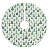 Retro-Bäume Polyester Weihnachtsbaumdecke (Vorderseite)