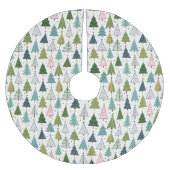 Retro-Bäume Polyester Weihnachtsbaumdecke (Vorderseite)