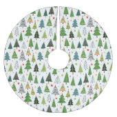 Retro-Bäume Polyester Weihnachtsbaumdecke (Vorderseite)