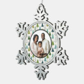 Retro-Bäume Schneeflocken Zinn-Ornament (Rechts)