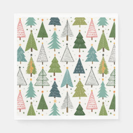 Retro-Bäume Serviette