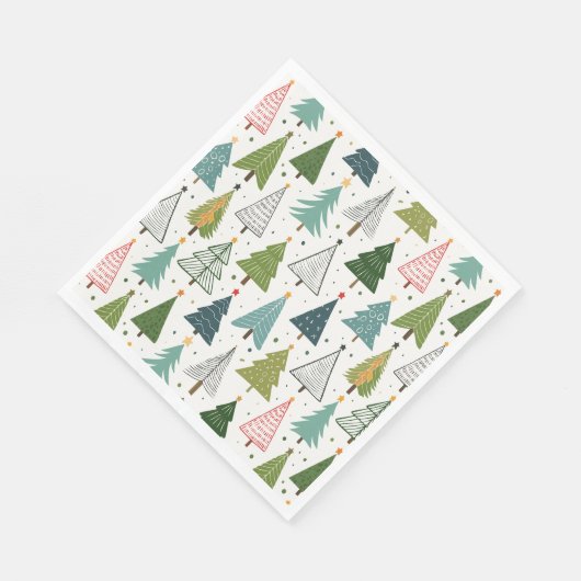Retro-Bäume Serviette (Ecke)