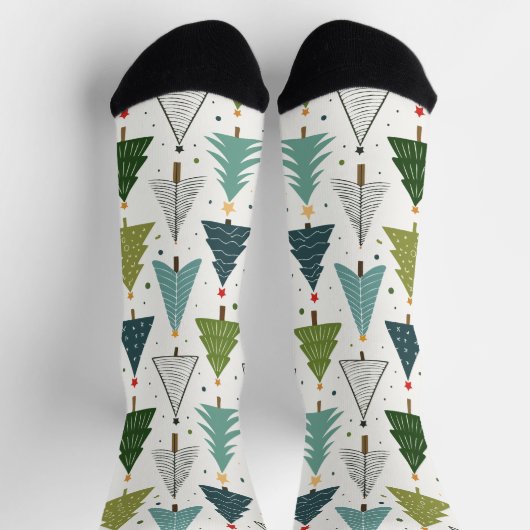 Retro-Bäume Socken (Oben)