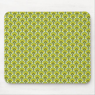 Retro Baummuster - Grün Mousepad