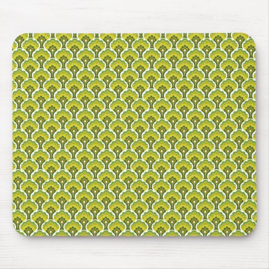 Retro Baummuster - Grün Mousepad (Vorne)