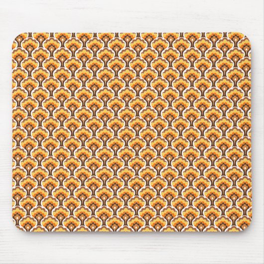 Retro Baummuster - Orange Mousepad (Vorne)