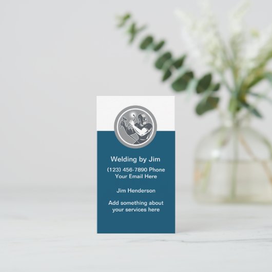 Retro-Bauschweiß Visitenkarte (Stehend Vorderseite)