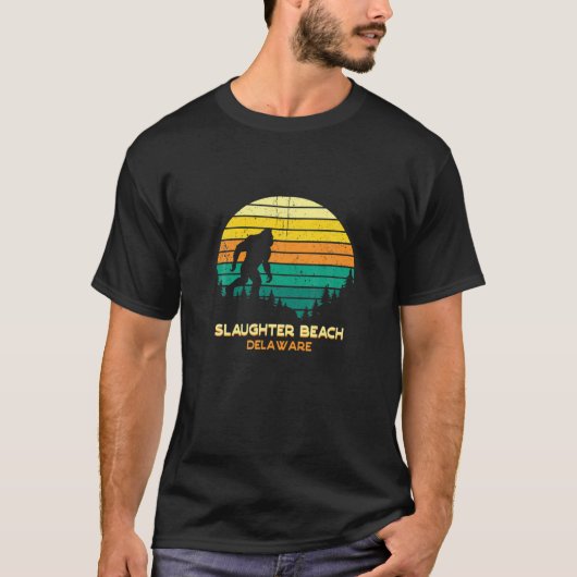 Retro Bayou Slaughter Beach Delaware Bigfoot Soul T-Shirt (Vorderseite)