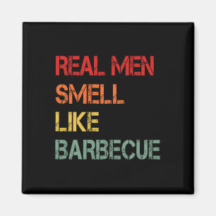 Retro-BBQ Echte Männer Riechen Nach Barbecuerauch  Magnet