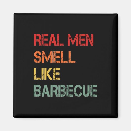 Retro-BBQ Echte Männer Riechen Nach Barbecuerauch Magnet (Vorne)