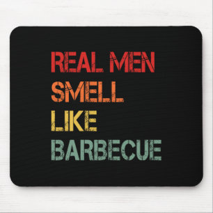 Retro Bbq Echte Männer Riechen Nach Barbecuerauch  Mousepad