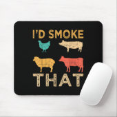 Retro Bbq Ich Würde Den Barbeque Rauchen Lustiges Mousepad (Mit Mouse)