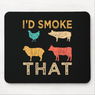Retro Bbq Ich Würde Den Barbeque Rauchen Lustiges  Mousepad