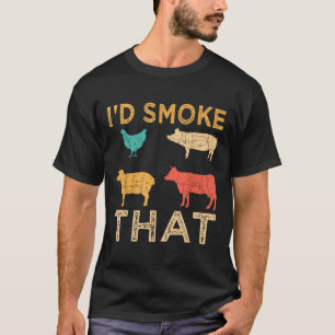 Retro Bbq Id Rauch Das Barbeque Lustig Grillen Gi T-Shirt